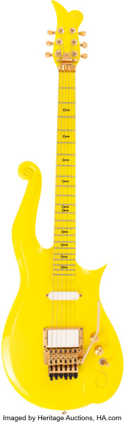 Prince Owned And Played Custom Made Signature Yellow Cloud Guitar