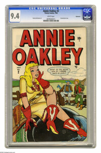 Golden Age (1938-1955):Humor, Annie Oakley #2 Vancouver pedigree (Timely, 1948) CGC NM 9.4 Whitepages. The more we see of this pedigree, the more we like...