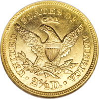 Liberty Quarter Eagles, 1848 $2 1/2 CAL. MS68  NGC....
