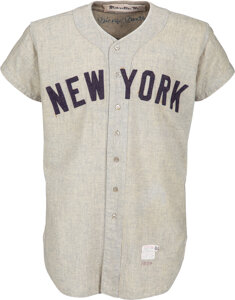 1954 Mickey Mantle Game Worn & Signed New York Yankees Jersey, MEARS A9