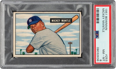 1951 Bowman Mickey Mantle Rookie #253 PSA NM-MT 8