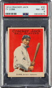 1914 Cracker Jack Ty Cobb #30 PSA NM-MT 8