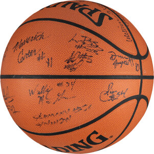 2000 St. Vincent St. Mary's Team Signed Basketball with LeBron James High School Signature - One of His First Autographs on a Basketball!