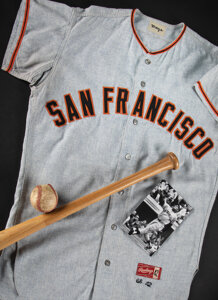1966 Willie Mays Game Worn San Francisco Giants Jersey, MEARS A10 & Photo Matched
