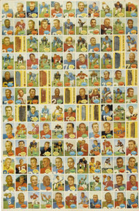 Football Collectibles:Others, 1960 Topps and Fleer Football Uncut Sheet and Strips. The 1960Topps uncut sheet, a complete set of 132 cards, measures app...