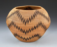 American Indian Art:Baskets, A WASHOE COILED DEGIKUP, #66 . Louisa Keyser (Dat-so-la-lee). c.1920. ...