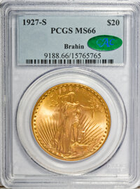 Saint-Gaudens Double Eagles, 1927-S $20 MS66 PCGS. CAC....