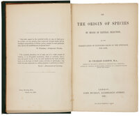 Books:First Editions, Charles Darwin. On the Origin of Species by Means of NaturalSelection, or the Preservation of Favoured Races in the Str...