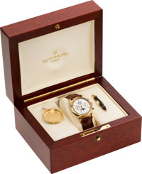 Timepieces:Wristwatch, Patek Philippe Very Fine Ref. 3970E Perpetual Calendar WithChronograph, Moon Phase, Leap Year &amp; 24 Hour Indication, circa200...