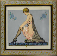 Mainstream Illustration, COLES PHILLIPS (American, 1880-1927). Holeproof Hosiery Companyad illustration, 1922. Watercolor on paper. 24 x 25 in....