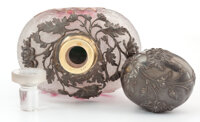 Miscellaneous, PROPERTY OF A SOUTHERN CALIFORNIA ESTATE. DAUM FRERES. Perfumebottle with silver mount and cover, circa 1895. Marks: Pain...(Total: 2 Items)