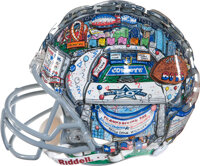 Football Collectibles:Helmets, Dallas Cowboys 50th Anniversary Celebratory Helmet Created by 3-DPop Artist Charles Fazzino Benefiting The Salvation Army....