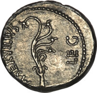 Ancients:Roman Republic, Ancients: C. Cassius Longinus, Assassin of Caesar and Imperator(44-42 BC). AR denarius (3.49 gm). . ...