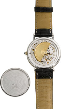 Timepieces:Wristwatch, Breguet Very Fine Astronomic Self-Winding 18k White GoldGentleman's Wristwatch, circa 1990's. ...