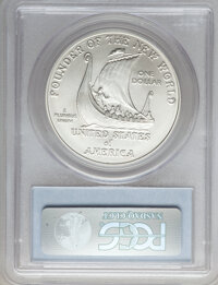 Modern Issues: , 2000-P $1 Leif Ericson Silver Dollar MS70 PCGS. PCGS Population(159). NGC Census: (461). Numismedia Wsl. Price for proble...