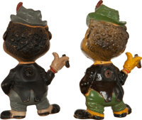 Baseball Collectibles:Others, 1949 Rempel Brooklyn Dodgers Bum Rubber Squeak Toys Lot of 2. ...