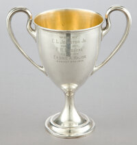 Silver Holloware, American:Cups, A GORHAM SILVER AND SILVER GILT TROPHY CUP . Circa 1913. Marks:(lion-anchor-G), A 3082, 1 3/4 Pint. 9-3/8 inches high (...