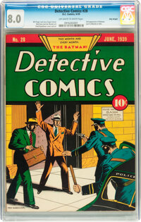 Golden Age (1938-1955):Superhero, Detective Comics #28 Billy Wright pedigree (DC, 1939) CGC VF 8.0Off-white to white pages....