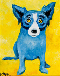 American:Modern, GEORGE RODRIGUE (American, b. 1944-). In a Yellow World,DATE. Oil on canvas. 14 x 11 inches (35.6 x 27.9 cm). Signed lo...