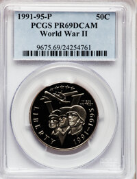 Modern Issues: , 1991-1995P 50C World War II Half Dollar PR69 Deep Cameo PCGS. PCGSPopulation (2083/15). NGC Census: (1713/52). Mintage: 29...