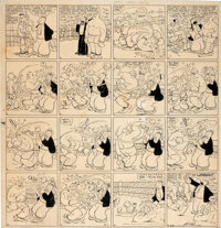 Original Comic Art:Comic Strip Art, E. C. Segar Popeye Thimble Theater "Boxing" Sunday ComicStrip Original Art dated 9-1-35 (King Features, 1935)....