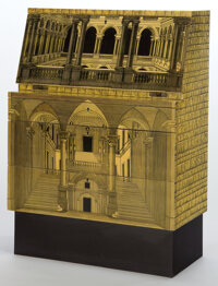 Furniture : Continental, A PIERO FORNASETTI AND GIO PONTI LITHOGRAPHED ARCHITETTURACABINET . Piero Fornasetti (Italian, 1913-1988) and G... (Total: 2Items)