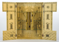 Furniture : Continental, A PIERO FORNASETTI AND GIO PONTI LITHOGRAPHED ARCHITETTURACABINET . Piero Fornasetti (Italian, 1913-1988) and G... (Total: 2Items)