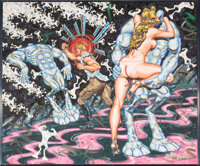 Pin-up and Glamour Art, ROBERT WILLIAMS (American, b. 1943). To the Rescue of a LostCause, circa early 1980s. Acrylic on canvas. 29 x 34.75 in....