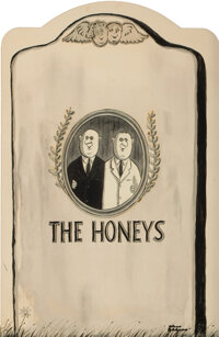 Mainstream Illustration, CHARLES SAMUEL ADDAMS (American, 1912-1988). The Honeys,Playbill illustration. Appliqu&Atilde;&copy;s, ink, and ink wash on board.2...