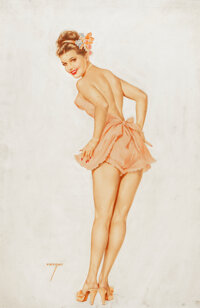 Pin-up and Glamour Art, ALBERTO VARGAS (American, 1896-1982). The Varga Girl, calendarpin-up for the month of March, 1948. Watercolor on board...(Total: 2 Items)