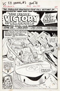 Original Comic Art:Splash Pages, Jack Kirby and Chic Stone Fantastic Four Annual #2 DoctorDoom Splash Page Original Art (Marvel, 1964)....