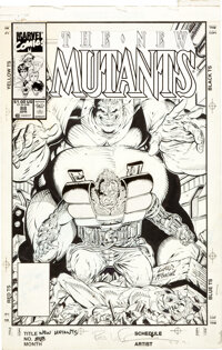 Original Comic Art:Covers, Rob Liefeld and Todd McFarlane The New Mutants #88 Cable,Blob, and Pyro Cover Original Art (Marvel, 1989)....