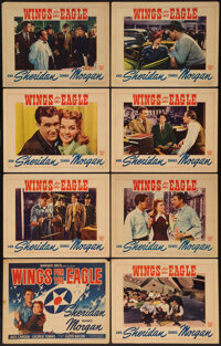 Movie Posters:Drama, Wings for the Eagle (Warner Brothers, 1942). Lobby Card Set of 8(11" X 14"). Drama.. ... (Total: 8 Items)