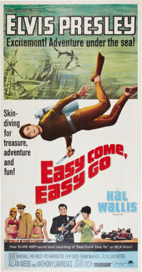 Music Memorabilia:Autographs and Signed Items, Elvis Presley Signed Contract for Easy Come, Easy Go(1966)....