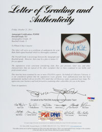 Autographs:Baseballs, The Finest Babe Ruth Single Signed Baseball Known, PSA/DNA Mint+9.5....