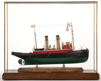 Maritime:Decorative Art, SHIP MODEL OF THE 'HERCULES'. A fine model of a coastal streamvessel by William Hitchcock.. Presented in wood and glass cas...