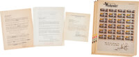 Autographs:Celebrities, Neil Armstrong Autograph Quote Signed beneath Mounted Sheet of"First Man on the Moon" Stamps, with Typed Letter Signed....(Total: 5 Items)