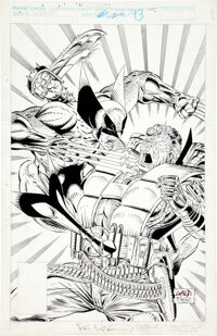 Original Comic Art:Covers, Rob Liefeld and Todd McFarlane The New Mutants #93 Wolverineand Cable Cover Original Art (Marvel, 1990)....