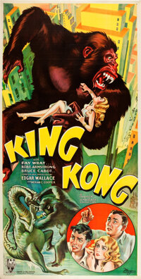 Movie Posters:Horror, King Kong (RKO, 1933). Three Sheet (40.25" X 79") Style B.. ...