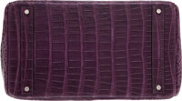 Luxury Accessories:Bags, Hermes Extremely Rare 40cm Matte Amethyst Porosus Crocodile HACBirkin Bag with Palladium Hardware. ...