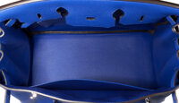 Luxury Accessories:Bags, Hermes 35cm Blue Electric Clemence Leather Birkin Bag withPalladium Hardware. ...