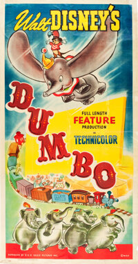 Movie Posters:Animation, Dumbo (RKO, 1941). Three Sheet (41" X 79") Style B. From theLeonard and Alice Maltin Collection.. ...