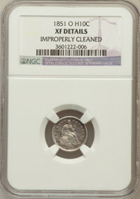 Seated Half Dimes, 1851-O H10C -- Improperly Cleaned -- NGC Details. XF. NGC Census:(0/95). PCGS Population (3/74). Mintage: 860,000. Numisme...
