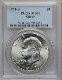 Eisenhower Dollars, (2)1971-S $1 Silver MS66 PCGS.... (Total: 2 coins)