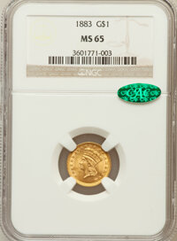 Gold Dollars, 1883 G$1 MS65 NGC. CAC....