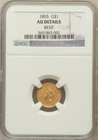 Gold Dollars, 1855 G$1 -- Bent -- NGC Details. AU. NGC Census: (210/4676). PCGSPopulation (372/2489). Mintage: 758,269. Numismedia Wsl. ...