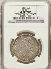 Bust Half Dollars, 1818 50C -- Improperly Cleaned -- NGC Details. XF. O-107. NGCCensus: (50/547). PCGS Population (90/492). Mintage: 1,96...