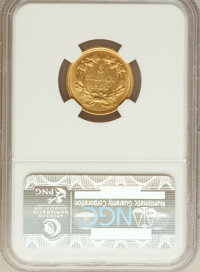 Three Dollar Gold Pieces: , 1854 $3 -- Improperly Cleaned -- NGC Details. AU. NGC Census:(183/3126). PCGS Population (333/2122). Mintage: 138,618. Num...