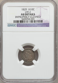 Bust Half Dimes: , 1829 H10C -- Improperly Cleaned -- NGC Details. AU. LM-2. NGCCensus: (11/555). PCGS Population (28/477). Mintage: 1,230,0...