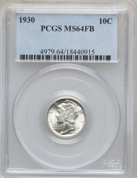 Mercury Dimes: , 1930 10C MS64 Full Bands PCGS. PCGS Population (188/247). NGCCensus: (64/73). Mintage: 6,770,000. Numismedia Wsl. Price fo...